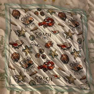 COACH authentic Beach Seashell Silk Scarf